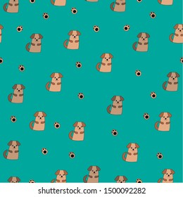 Seamless pattern with cute dog pets. Vector illustration. Endless texture for design projects, room decoration.