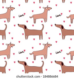 seamless pattern with cute dogs