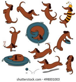 Seamless pattern with cute dogs.
