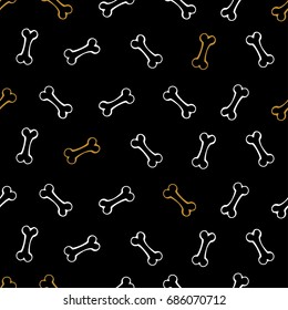 The seamless pattern with a cute dog's bones