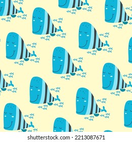 Seamless pattern with cute dolphins perfect for wrapping paper