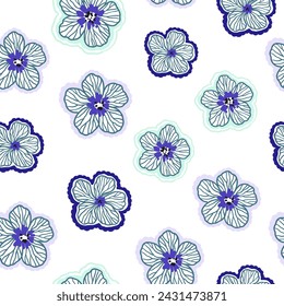 Patrón sin fisuras con elementos florales de garabato lindo. Adorno dibujado a mano con plantas y flores. Ilustración vectorial.