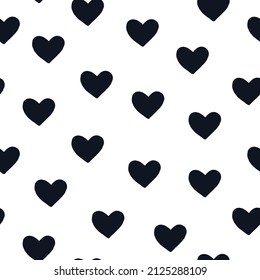 Seamless pattern with cute drawn hearts Love symbol Doodle logo icon sign template Cartoon romantic design Fashion print for clothes apparel greeting invitation card textile banner cover poster flyer