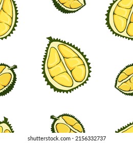 Seamless pattern cute durian fruits Vector illustration.