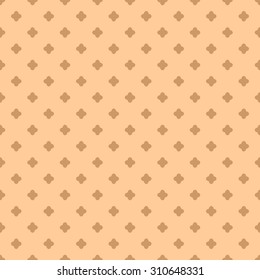 Seamless pattern with cute element with four rounded corners in the style of polka dot in a light apricot color orange