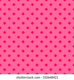 Seamless pattern with cute element with four rounded corners in the style of polka dot bright pink berry color