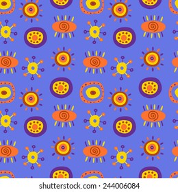 Seamless pattern with a cute ethnic patterns