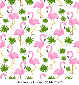 Seamless pattern with cute flamingos. Illustration for backgrounds, card, posters, banners, textile prints, cover, web design
