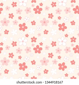 Seamless pattern with cute floral, flowers background. Vector illustration.