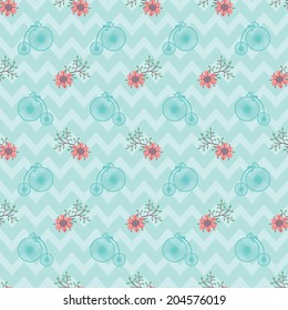 Seamless  pattern .Cute floral stylized arrangement in retro style .Use for fabrics, Wallpaper,background,packaging paper.Vintage vector illustration
