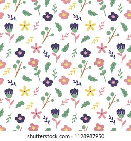 Seamless pattern with cute florals