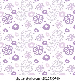 seamless pattern of cute flower with black dot.design for print,fabric,paper,wallpaper and more.vector illustration.