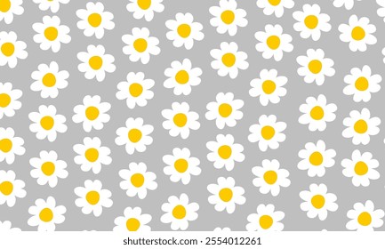 Seamless pattern with cute flower. Seamless floral pattern, Abstract nature, Beautiful botanical design. Floral Vector Illustration.