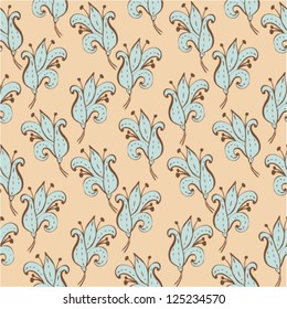 seamless pattern with cute flower hand drawn