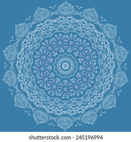 Seamless pattern with cute Flower, mandala vector, lotus,  kaleidoscope,  medallion, india, pattern