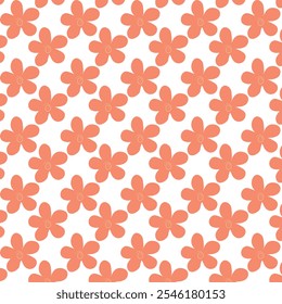 Seamless pattern with  cute flower on pink and white backgrounds vector. Cute fruit prints.
