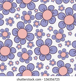 Seamless pattern with cute flowers