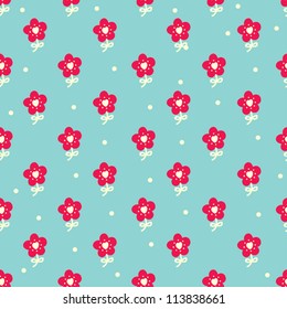 Seamless pattern with cute flowers. Seamless pattern can be used for wallpaper, pattern fills, web page background, surface textures.