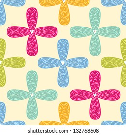 Seamless pattern with cute flowers. Seamless pattern can be used for wallpaper, pattern fills, web page background, surface textures.