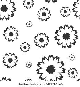 Seamless pattern with cute flowers. Seamless pattern can be used for wallpaper, pattern fills, web page background, surface textures.