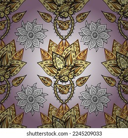 seamless pattern with cute flowers and leaves on pleasant colors, watercolor floral pattern, tileable for wallpaper, card or fabric. vector illustration 