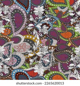 seamless pattern with cute flowers and leaves on pleasant colors, watercolor floral pattern, tileable for wallpaper, card or fabric. vector illustration 