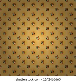 Seamless pattern with cute flowers in orange, yellow and beige colors. Vector illustration.