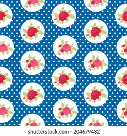Seamless pattern with cute flowers. Shabby chic. Used for wallpaper, pattern fills, web page background,surface textures.