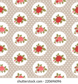 Seamless pattern with cute flowers. Shabby chic. Used for wallpaper, pattern fills, web page background,surface textures.