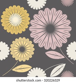 Seamless pattern with cute flowers.
Stylish background for your designs.