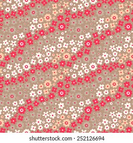 Seamless pattern with cute flowers. Vector illustration.