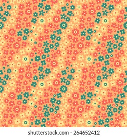 Seamless pattern with cute flowers. Vector illustration.