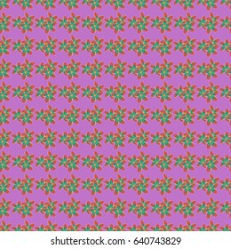 Seamless pattern with cute flowers in violet, pink and yellow colors. Vector illustration.