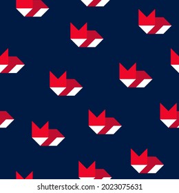 Seamless pattern with cute fox. Geometric, minimalist, simple, abstract foxes silhouettes. Vector illustration