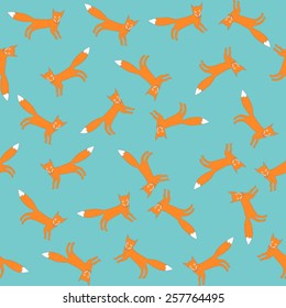 seamless pattern with cute foxes