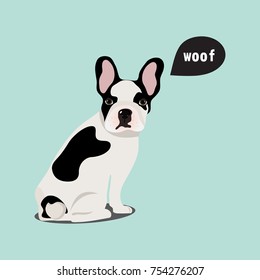 Seamless pattern with cute french bulldog. Vector illustration.