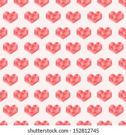 Seamless pattern with cute geometric hearts 1