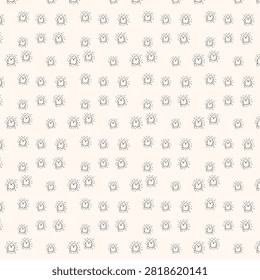 A seamless pattern of cute ghost illustrations on a cream background, perfect for kids' Halloween decorations or design projects.
