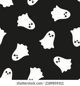 Seamless pattern with cute ghosts.