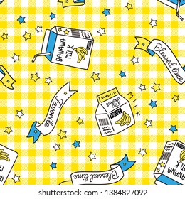 A seamless pattern of cute gingham checks for children