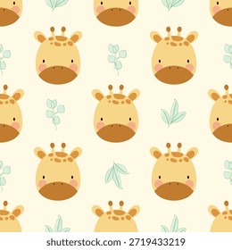 Padrão perfeito com girafas bonitas. Vetor.
