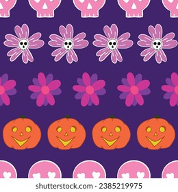 Seamless pattern cute Halloween pattern design background