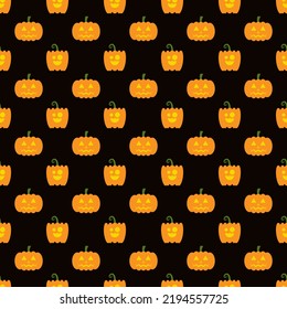 Seamless pattern cute halloween pumpkins. Halloween concept.