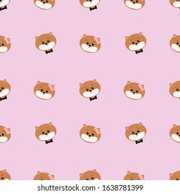 Seamless pattern with cute hamster. Vector illustration.