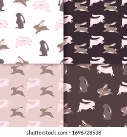Seamless pattern with cute hand drawn bunnies.
great for textile,kids apparel,fabric, nursery decoration,wallpapers, cards and wrapping.vector rabbit background, children print Bunny Pattern