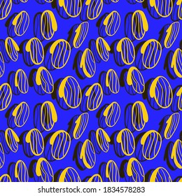 Seamless pattern with cute hand drawn circle elements