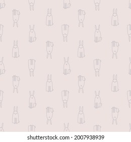 Seamless pattern with cute hand drawn bunnies. Creative childish background. Perfect for kids apparel,fabric, textile, nursery, wrapping. Vector Illustration children's pattern from the hare