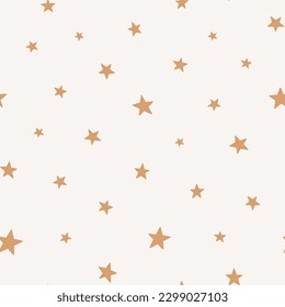 Seamless pattern with cute hand drawn stars
