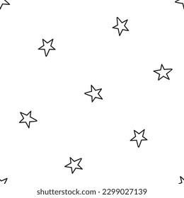 Patrón sin brillo con estrellas dibujadas a mano adorables. Impresión de estrellas de doodle de color negro