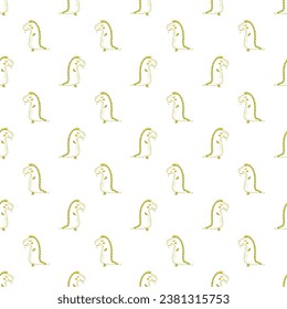 
seamless pattern with cute hand-drawn dinosaurs